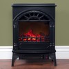 Hastings Home Hastings Home Electric Fireplace- Freestanding Space Heater with Faux Logs and Flame Effect 960087OJS
